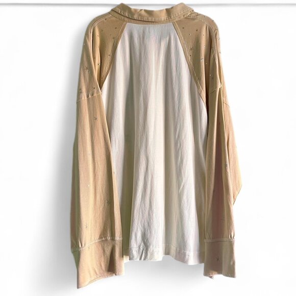 Anthropologie NWT Stardust Midnight Mirage Star Graphic Henley Oversized Top XL - Picture 7 of 11